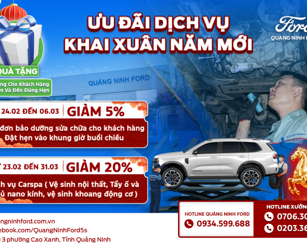 Mừng Xuân 2026 – Ưu Đãi Dịch Vụ Lên Tới 20% Tại Quảng Ninh Ford