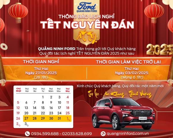 THÔNG BÁO LỊCH NGHỈ TẾT NGUYÊN ĐÁN 2025