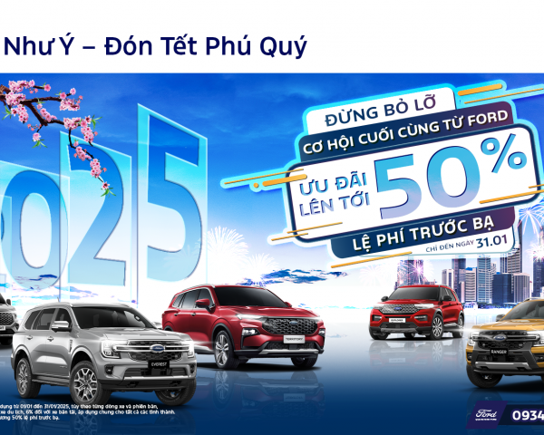 Tích Tắc Năm Giáp Thìn: Sở Hữu Xe Ford Với Những Ưu Đãi Đặc Biệt!