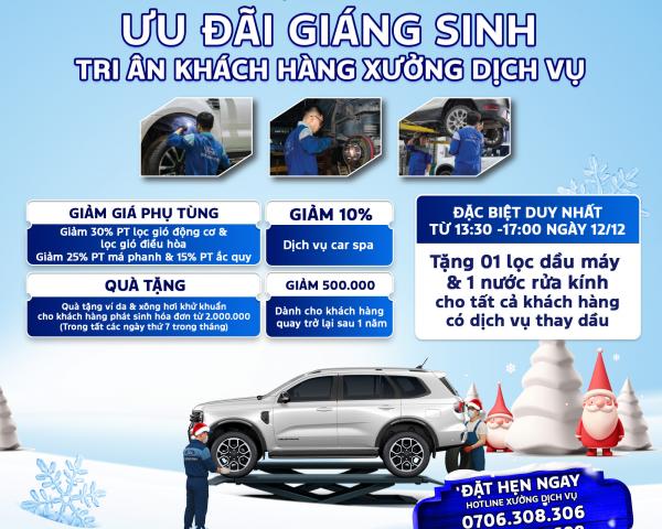 ƯU ĐÃI GIÁNG SINH – TRI ÂN KHÁCH HÀNG XƯỞNG DỊCH VỤ QUẢNG NINH FORD