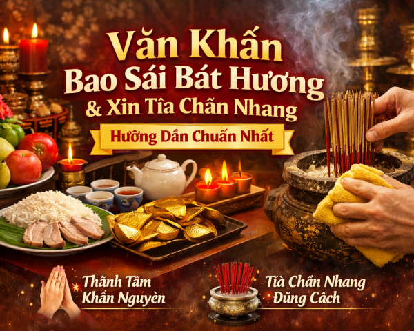 Văn khấn bao sái bát hương, xin tỉa chân nhang, dọn bàn thờ